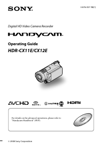 Manual Sony HDR-CX12E Camcorder