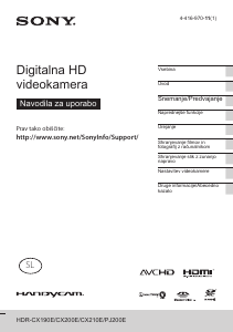 Priročnik Sony HDR-CX190E Prenosna kamera