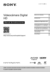 Manual de uso Sony HDR-CX220E Videocámara