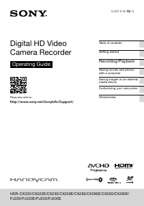 Manual Sony HDR-CX280E Camcorder