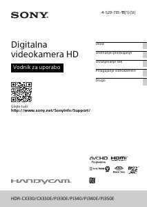 Priročnik Sony HDR-CX330E Prenosna kamera