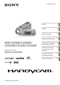 Priručnik Sony HDR-CX500VE Videokamera