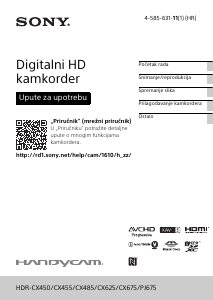 Priručnik Sony HDR-CX625 Videokamera