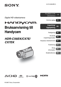 Bruksanvisning Sony HDR-CX6EK Videokamera