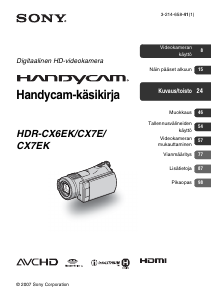 Käyttöohje Sony HDR-CX6EK Kameranauhuri