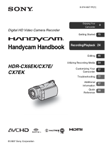 Manual Sony HDR-CX700E Camcorder