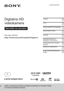 Priročnik Sony HDR-CX760E Prenosna kamera