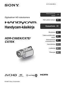 Käyttöohje Sony HDR-CX7E Kameranauhuri