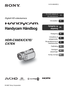 Brugsanvisning Sony HDR-CX7E Videokamera
