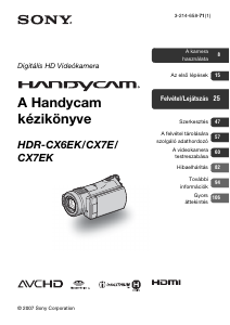 Használati útmutató Sony HDR-CX7EK Videokamera