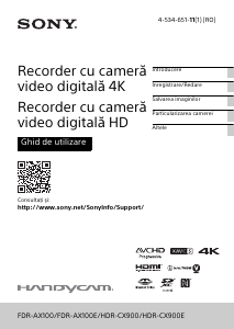 Manual Sony HDR-CX900E Cameră video