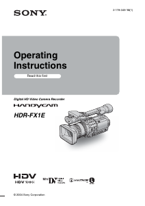 Manual Sony HDR-FX1E Camcorder