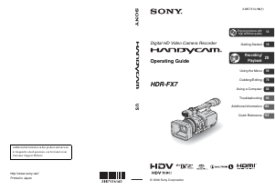 Manual Sony HDR-FX7E Camcorder