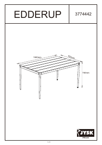 मैनुअल JYSK Edderup (91x150x74) गार्डन टेबल