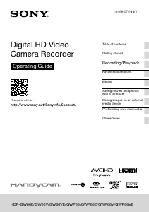 Manual Sony HDR-GW66E Camcorder