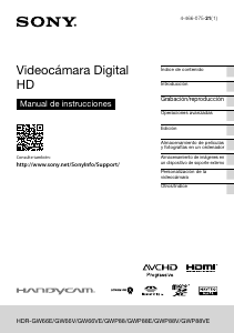 Manual de uso Sony HDR-GW66VE Videocámara