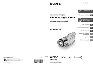 Manuale Sony HDR-HC1E Videocamera