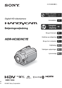 Brugsanvisning Sony HDR-HC5E Videokamera