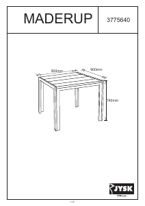 كتيب طاولة حديقة Maderup (90x90x74) JYSK