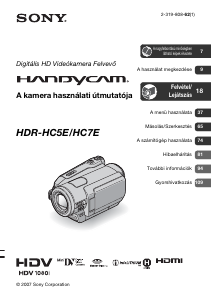 Használati útmutató Sony HDR-HC7E Videokamera