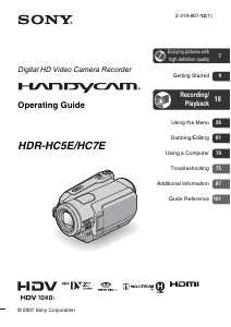 Handleiding Sony HDR-HC7E Camcorder