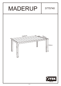 Kullanım kılavuzu JYSK Maderup (90x150x74) Bahçe Masası