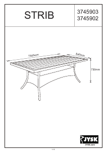 Bedienungsanleitung JYSK Strib (84x150x73) Gartentisch