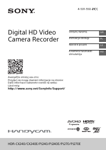 Instrukcja Sony HDR-PJ270E Kamera