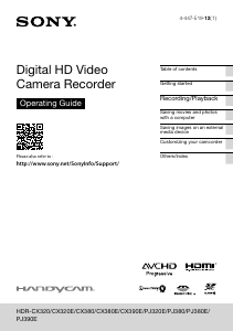 Manual Sony HDR-PJ320E Camcorder