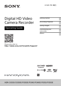 Manual Sony HDR-PJ330E Camcorder