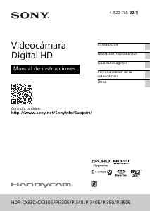 Manual de uso Sony HDR-PJ340E Videocámara