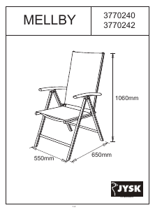 Handleiding JYSK Mellby Tuinstoel
