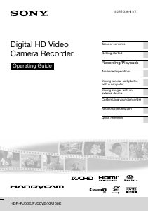 Manual Sony HDR-PJ50E Camcorder
