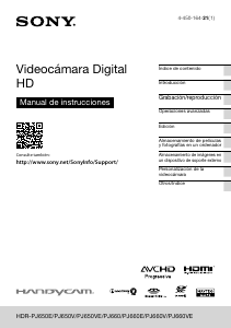 Manual de uso Sony HDR-PJ650E Videocámara