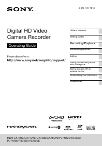 Manual Sony HDR-PJ710VE Camcorder