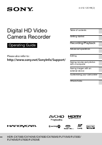 Manual Sony HDR-PJ740VE Camcorder
