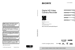 Käyttöohje Sony HDR-PJ790E Kameranauhuri