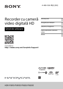 Manual Sony HDR-PJ810E Cameră video