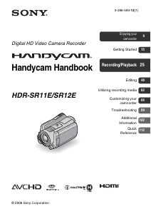 Manual Sony HDR-SR11E Camcorder