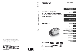 Mode d’emploi Sony HDR-UX10E Caméscope