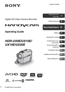 Manual Sony HDR-UX19E Camcorder