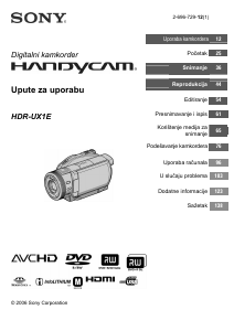 Priručnik Sony HDR-UX1E Videokamera