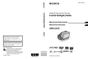 Manual de uso Sony HDR-UX1E Videocámara