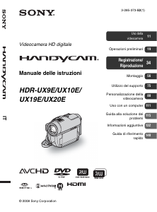 Manuale Sony HDR-UX20E Videocamera