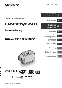Bruksanvisning Sony HDR-UX3E Videokamera