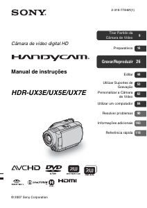 Manual Sony HDR-UX5E Câmara de vídeo