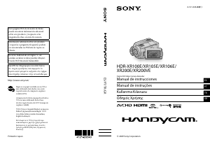 Manual Sony HDR-XR100E Câmara de vídeo