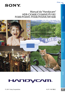 Manual Sony HDR-XR160E Câmara de vídeo