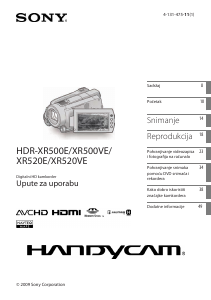 Priručnik Sony HDR-XR520VE Videokamera