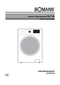 Bedienungsanleitung Bomann WA 7194 Waschmaschine